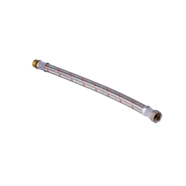 Flettet slange 10 bar, L=50 cm, 3/4"" indvendig gevind / udvendig gevind rustfrit stål