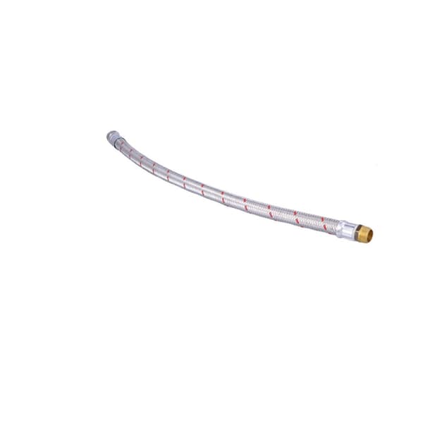 Flettet slange 10 bar, L=70 cm, 3/4"" indvendig gevind / udvendig gevind rustfrit stål