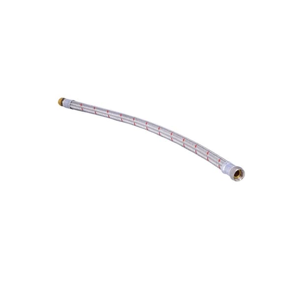 Flettet slange 10 bar, L=70 cm, 3/4"" indvendig gevind / udvendig gevind rustfrit stål