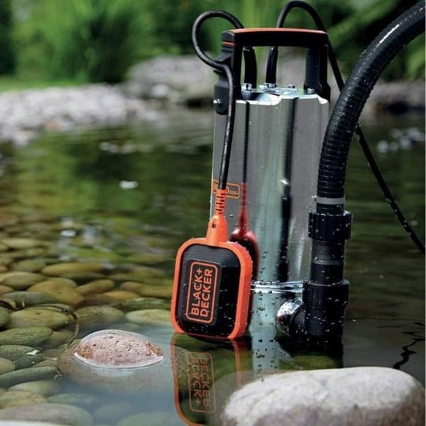Black+Decker BXUP1100XDE Spolpump för Smutsvatten (1100 W, Max kapacitet 16500 l/h, Lyftkapacitet 10.5 m)