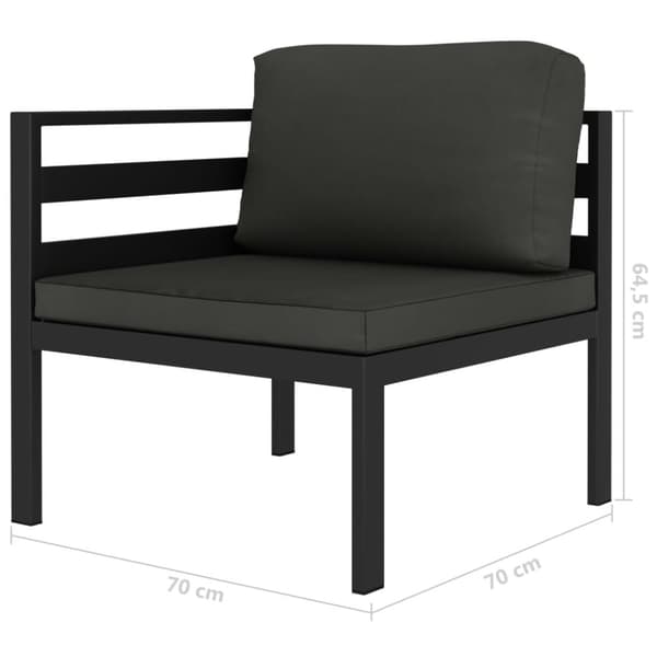 vidaXL Loungegrupp för trädgården 5 delar med dynor aluminium antracit