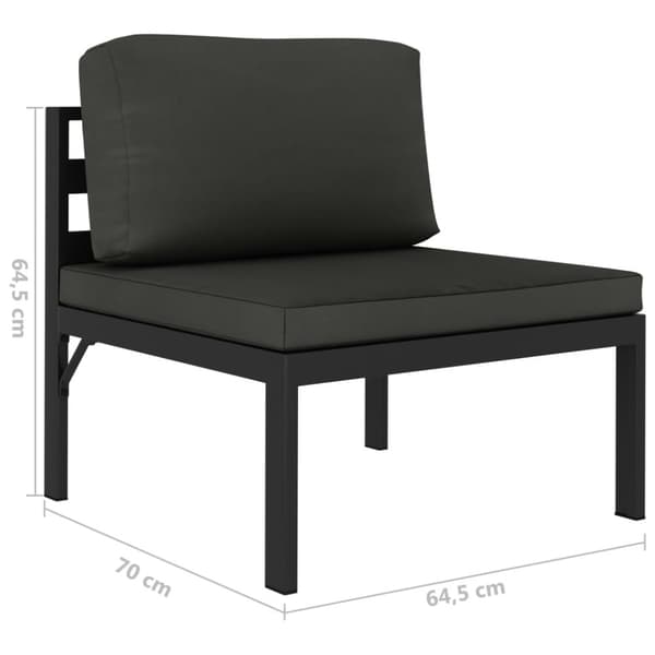 vidaXL Loungegrupp för trädgården 5 delar med dynor aluminium antracit