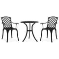 Miniatyrbilde 1 av 9: vidaXL Bistrosett 3 deler støpt aluminium svart