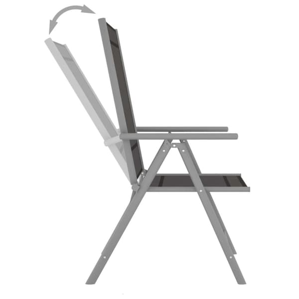 vidaXL Bistorsett 3 deler aluminium og textilene sølv