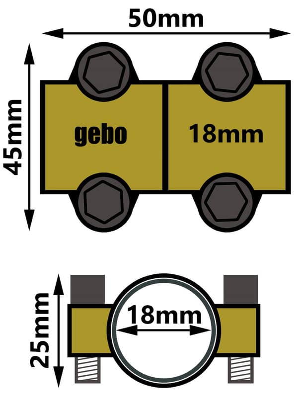 Reparationsklemme til kobberrør MD 18 mm
