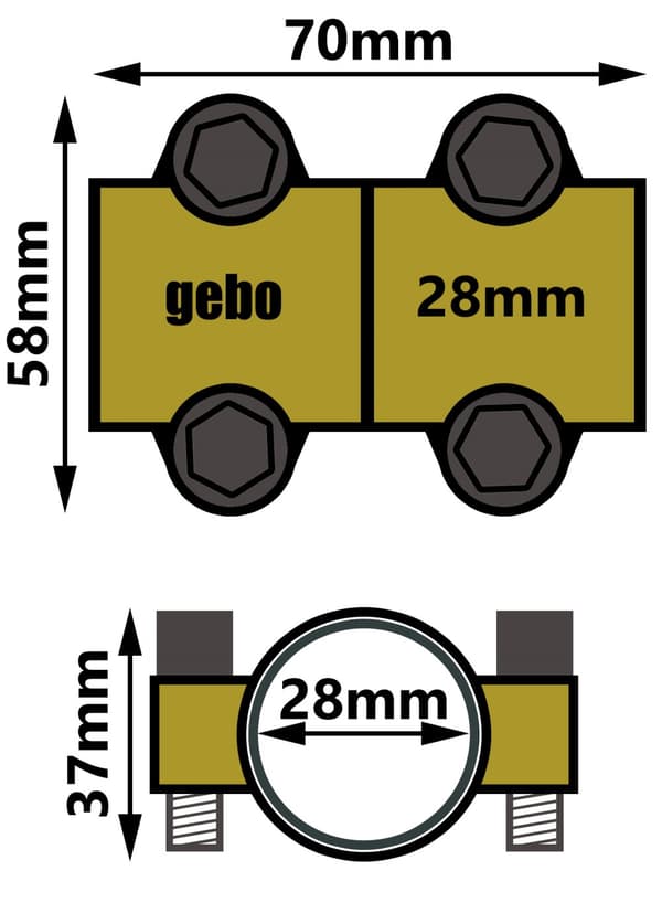 Reparationsklemme til kobberrør MD 28 mm