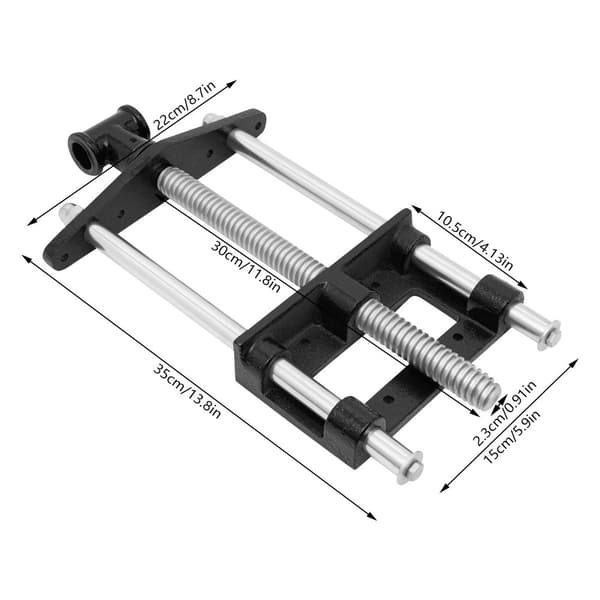Snedkerpres, tungt malleabelt jern, manuel betjening, ergonomisk design