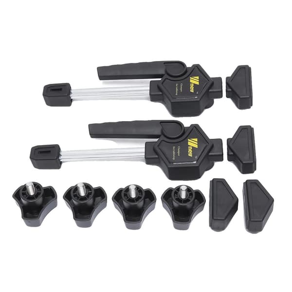 Träbearbetningsklämma Kit, Snabb spärrutlösning, Justerbar öppningsstorlek, Hållbar plastkonstruktion