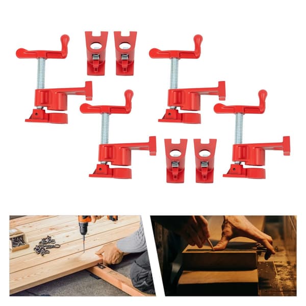 Wood Gluing Pipe Clamp Set, Heavy Duty Cast Iron, Quick Release Mechanism, Ergonomisk Håndtag