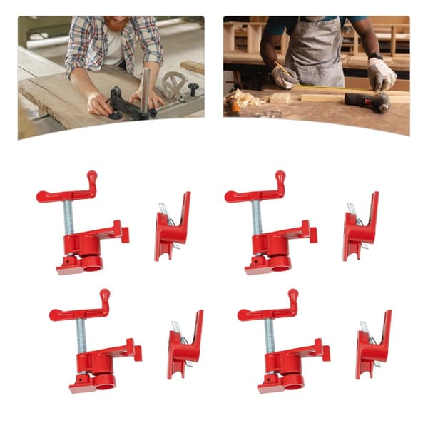 Wood Gluing Pipe Clamp Set, Heavy Duty Cast Iron, Quick Release Mechanism, Ergonomisk Håndtag