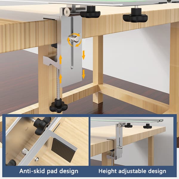Justerbare skinne løftestænger, unik glidende tenon design, højdejusterbar, kompatibel med forskellige bordhøjder.