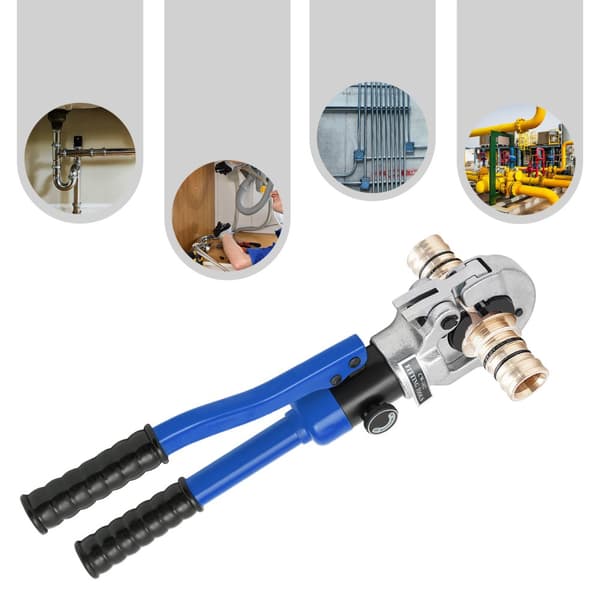 Hydraulinen puristuspihdit, maksimaalinen paine 80 kN, ergonominen kahva, useita muottikokoja