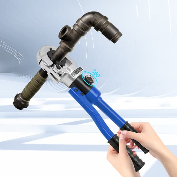 Hydraulinen puristuspihdit, maksimaalinen paine 80 kN, ergonominen kahva, useita muottikokoja