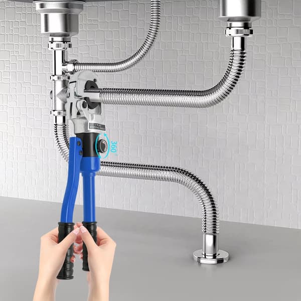 Hydraulinen puristuspihdit, maksimaalinen paine 80 kN, ergonominen kahva, useita muottikokoja
