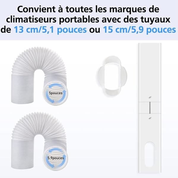 15/13 cm fönstertätning med adapter Luftkonditioneringstätningssats Universal glidbar justerbar panel och slanganslutning