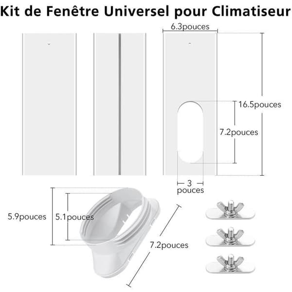 15/13 cm fönstertätning med adapter Luftkonditioneringstätningssats Universal glidbar justerbar panel och slanganslutning