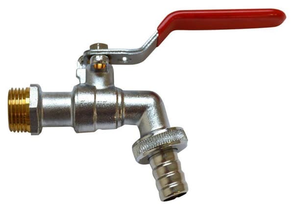 Slang - rör - flexibel S-m - 180064 - M-M's kran för 1/2" trädgårdsslang med uttag för 3/4" hänglås