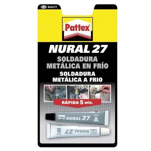 Adhesiv - Nural - 27 - Paket med 2 tuber 22 cm³ - Motstånd 100 kg/cm² - Blandningstid 4 min
