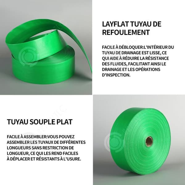 INN 50m utloppsrör dräneringsrör platt mjukt rör flexibelt utloppsrör för trädgård platt utloppsrör ve
