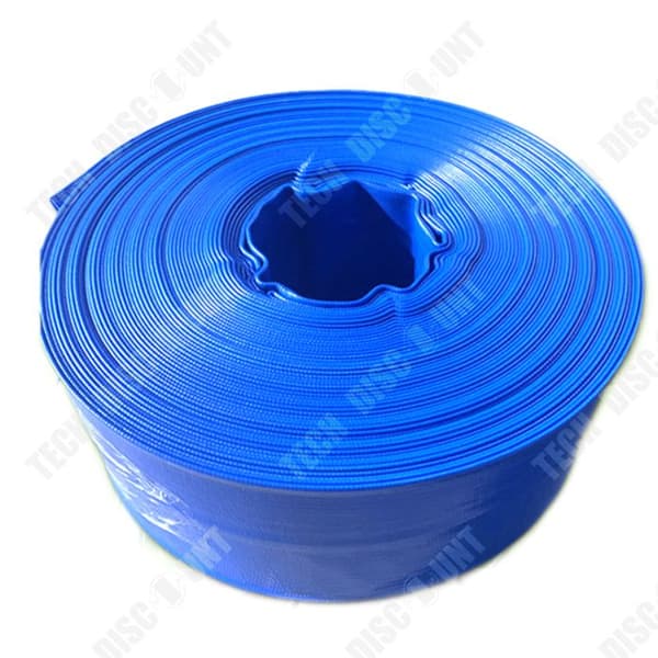 TD Flat Pipe 25mm blå PVC Längd 50 meter leveransrör Platt leveransrör Flat Pump Pipe platt flexibel slang