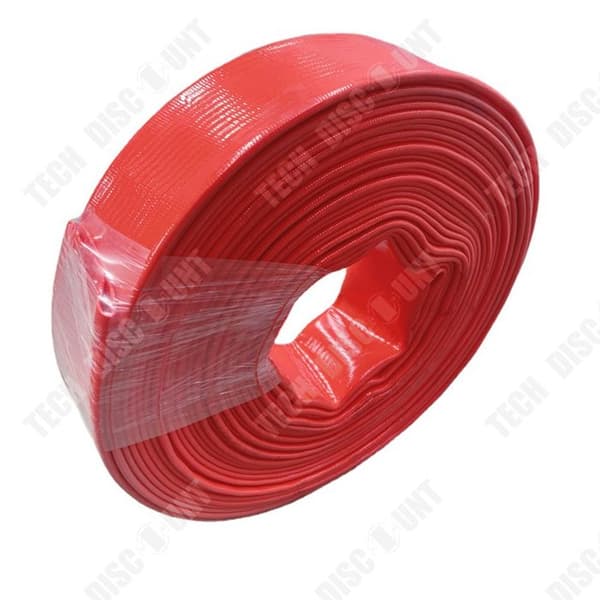 TD Plattslang 38mm röd PVC Längd 20 meter leveransrör Platt leveransrör Platt pumpslang platt flexibel slang