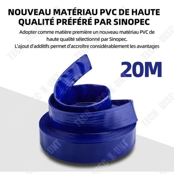TD Plattslang 32mm blå PVC Längd 20 meter leveransrör Platt leveransrör Platt pumpslang platt flexibel slang
