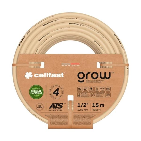 Slang 1-2" 15m Cellfast GROW - 4 lager - ATS - vävborrad - UV-beständig - Algmotståndskraftig