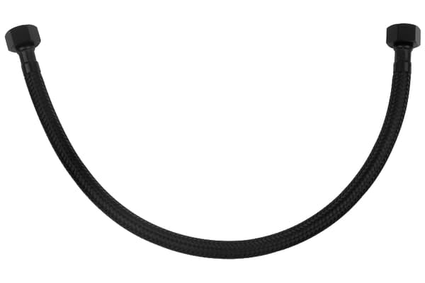 Sort nylonflettet slange 3/8"x3/8", længde 40 cm
