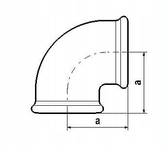 SORT BÆNK 1 1/2 TOMMER DN40 90°
