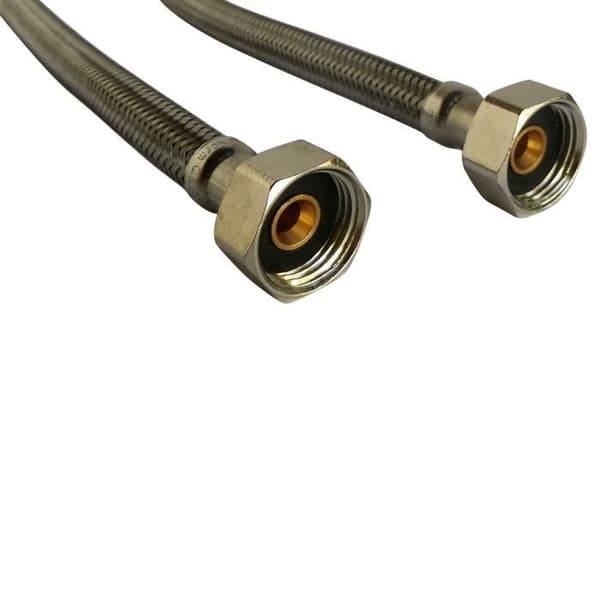 Set med 2 sanitetsflexibler - Anslutning 2 vridbara muttrar 1/2" - L = 300mm DN8
