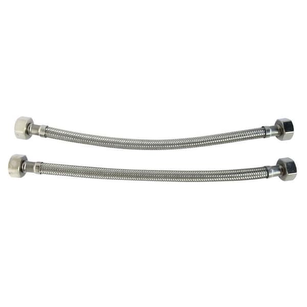 Set med 2 sanitetsflexibler - Anslutning 2 vridbara muttrar 1/2" - L = 300mm DN8