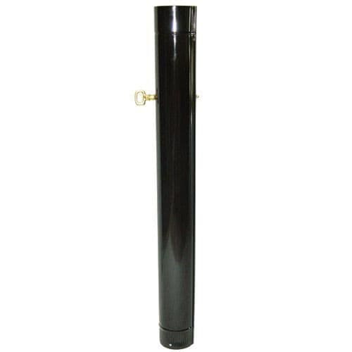 Förglasat svart spisrör 100 mm. Med nyckel på 1