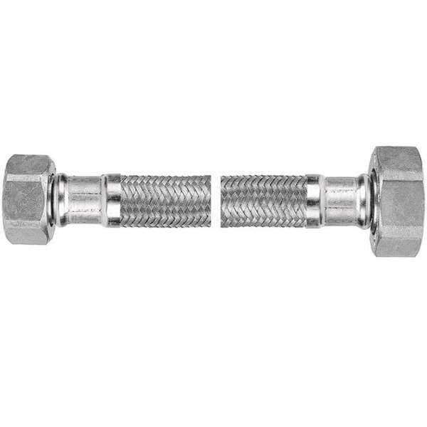 Ferro - PWS811 - Anslutningsslang - Flexibel skruvanslutning i flätad stål 1/2x 3/8'' 20cm