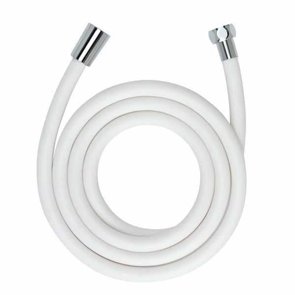 WENKO Duschslang Design, flexibel duschslang, universell anslutning ½", plast, L175 cm, Vit