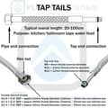 Pikkukuva 4 / 4: Kullanvärinen letku nailonpunoksella 3/8"xM10, pituus 80 cm - 2 kpl.
