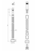 Pikkukuva 2 / 4: Kullanvärinen letku nailonpunoksella 3/8"xM10, pituus 80 cm - 2 kpl.
