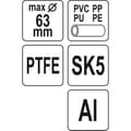 Miniatyrbild 2 av 2: Rör - slang - flexibel Yato - YT-22273 - Rörskärare YT PVC 63 mm PTFE