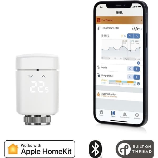 Intelligent Radiator Valve Eve Thermo - Apple HomeKit Technology and Bluetooth Thread Autonomous Programs
