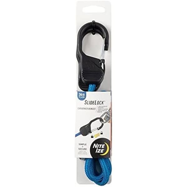 Låsrem - NITE IZE - HookLock - Stålkarbinhake - 8 mm elastisk - Blå färg