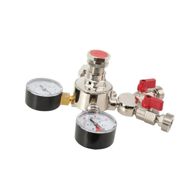 Koldioxidgasmätare, tryckregulator 3 Bar, dubbelt utloppssystem