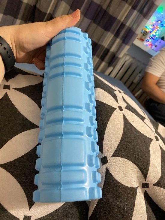 Grid Foam Roller - 30x10 Centimeter - Massage Roller - Triggerpoint Massage - Foamrollers - Yoga - Pilates - Fitness - Blue