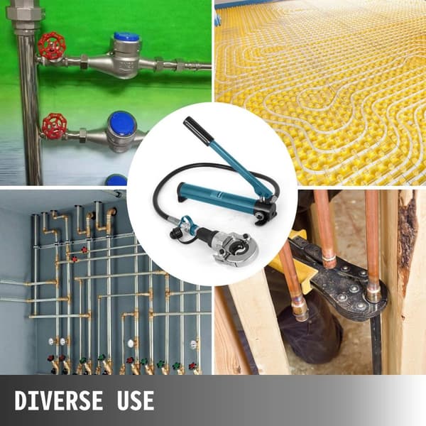 6 ton 15-28mm manuell Hydraulisk presstång med 4 käftar i olika storlekar, delat hydraulsystem, ergonomiskt handtag, lättanvänd, bred applikation