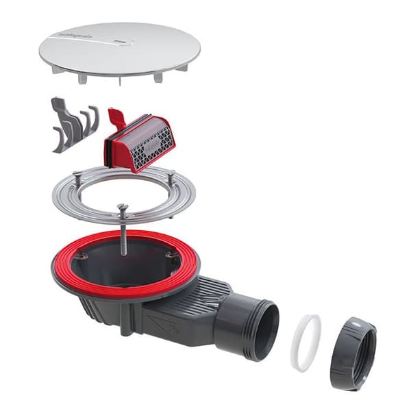 SLIM+ extra platt duschavlopp H40 med krom ABS kupol - WIRQUIN - 30723392
