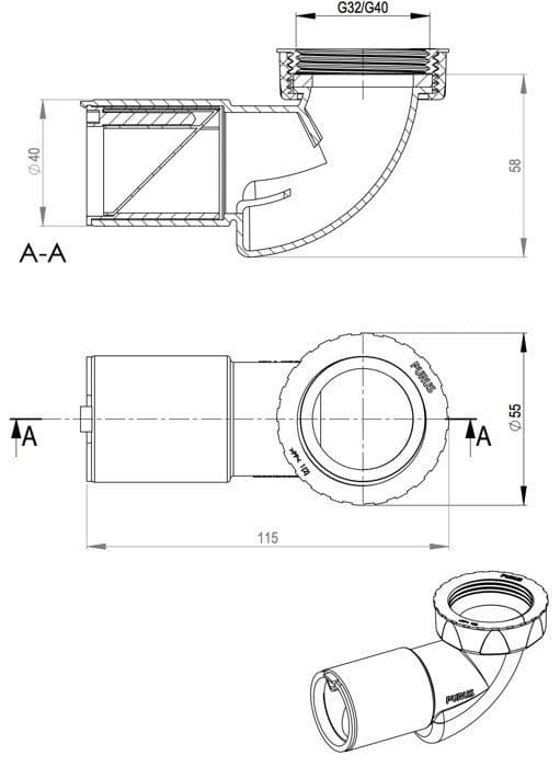 Vask-syphon - sifon för handfat Operativ - 8075628 - Funktionell handfatssyphon med flexibel slang