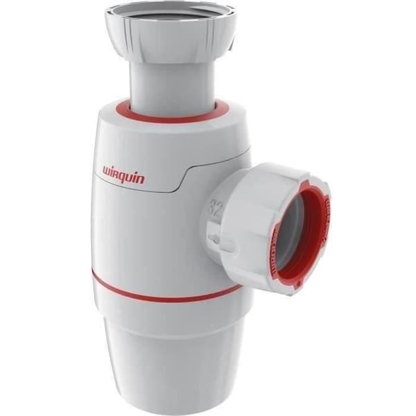 WIRQUIN Néo vask sifon Ø32mm - Plast - Dubbel installation - Integrerad anti-vakuum