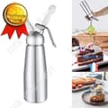 Miniatyrbild 1 av 4: Siphon för professionell Chantilly-grädde i aluminium 500 ml varmt eller kallt, paket med 3 spritstullar, köksrecept för mousse och chantilly.