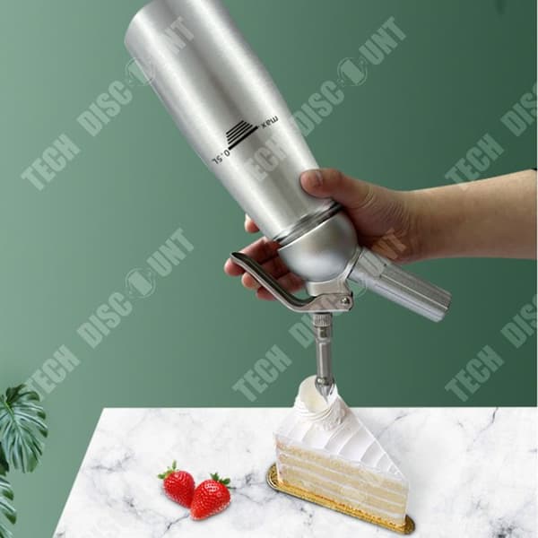 TD vispgrädde sifon 500ml professionell ergonomisk design aluminium vispgrädde sifon med 3 munstycken i rostfritt stål