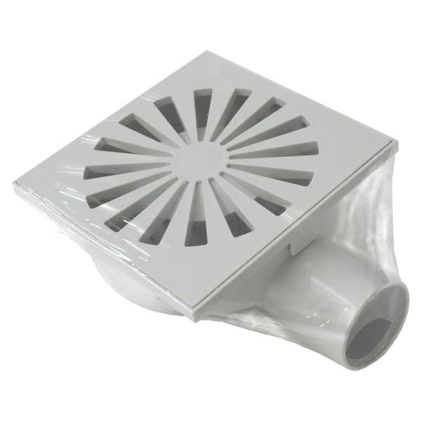 Diskbänkssifon - Första tvättställssifon i plast - CHABS15G-Y - avloppssifonato i ABS, grå, 150 x 150 mm