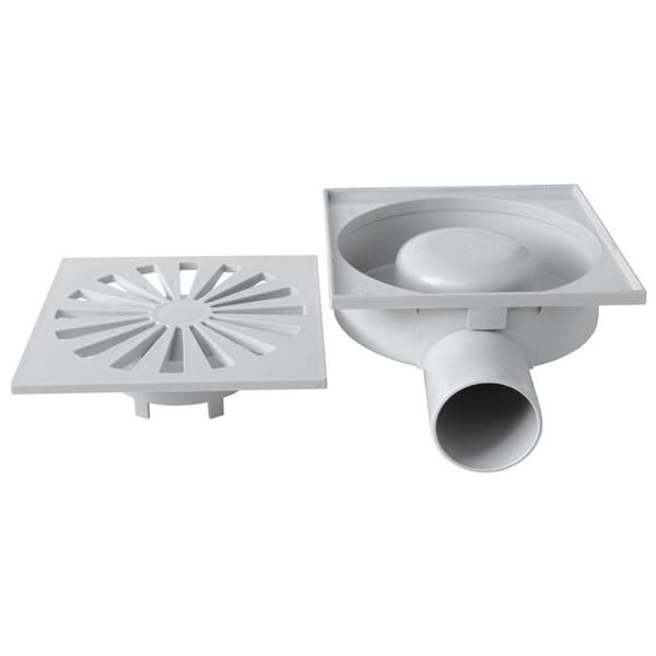 Diskbänkssifon - Första tvättställssifon i plast - CHABS15G-Y - avloppssifonato i ABS, grå, 150 x 150 mm
