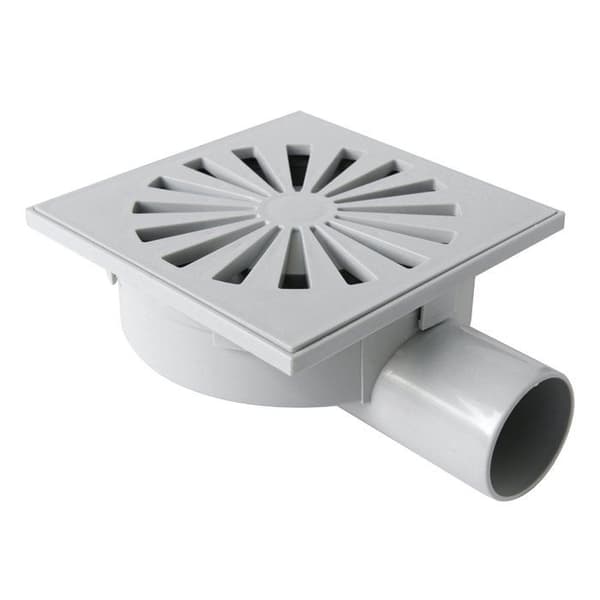 Diskbänkssifon - Första tvättställssifon i plast - CHABS15G-Y - avloppssifonato i ABS, grå, 150 x 150 mm